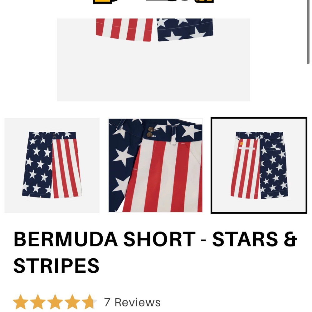 Loudmouth Patriotic Stars and Stripes Men's Shorts - Picture 7 of 7